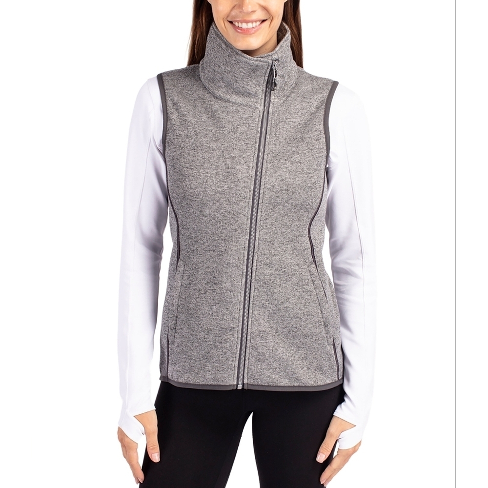 Cutter And Buck Gray Full Zip Vest Gray XS